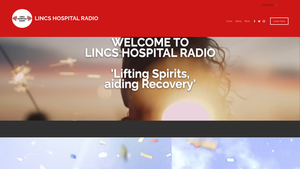 Screenshot of the Pilgrim Hospital Radio website