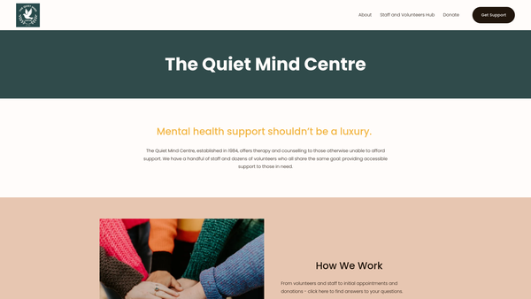 Screenshot of the Quiet Mind Centre website