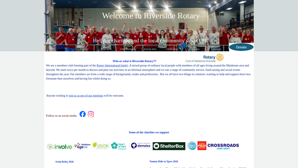 Screenshot of the Rotary Club Of Maidstone Riverside Trust Fund website