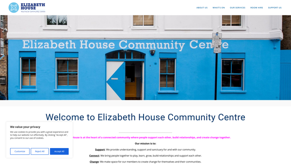 Screenshot of the Highbury Vale-Blackstock Trust website