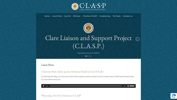 Screenshot of the Clare Liaison And Support Project website
