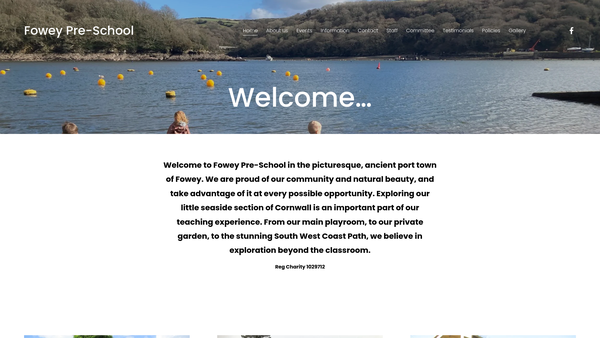 Screenshot of the Fowey Pre-School website