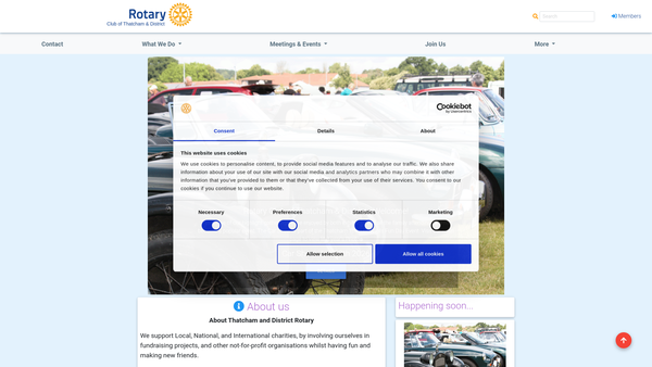 Screenshot of the Thatcham Rotary Club Trust Fund website