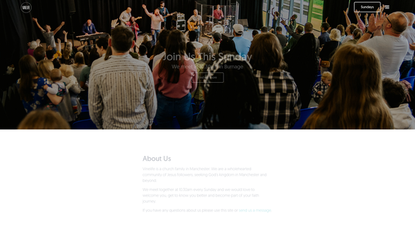 Screenshot of the Vinelife Church Manchester website