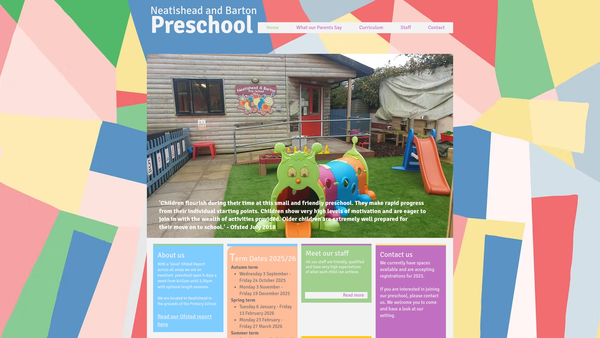 Screenshot of the Neatishead And Barton Playgroup website