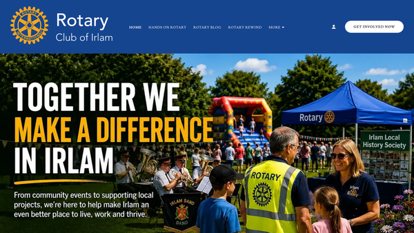 Screenshot of the Rotary Club Of Irlam Trust Fund website
