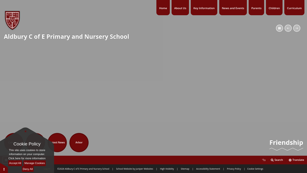 Screenshot of the Friends Of Aldbury School website