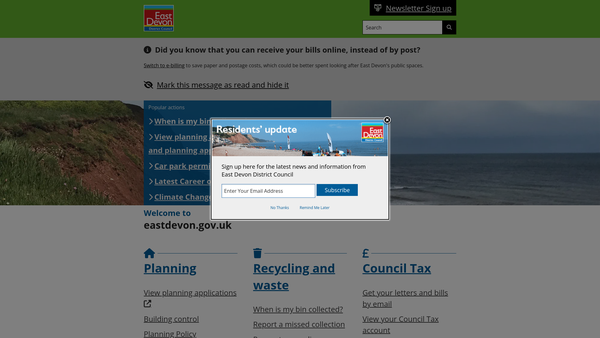 Screenshot of the Byes Recreational Trust website