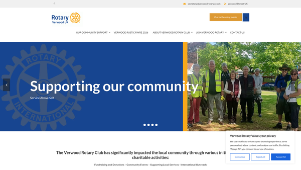 Screenshot of the Rotary Club Of Verwood Trust Fund website