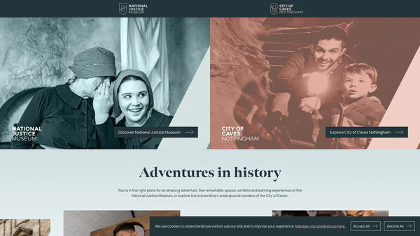 Screenshot of the National Justice Museum website
