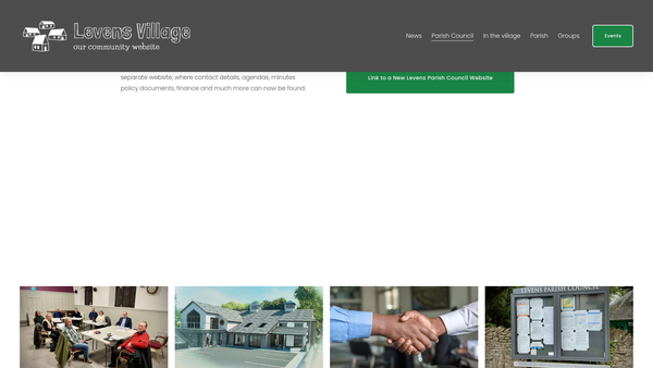Screenshot of the Levens Charity website