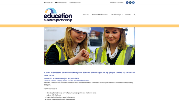 Screenshot of the Education Business Partnership West Berkshire Limited website