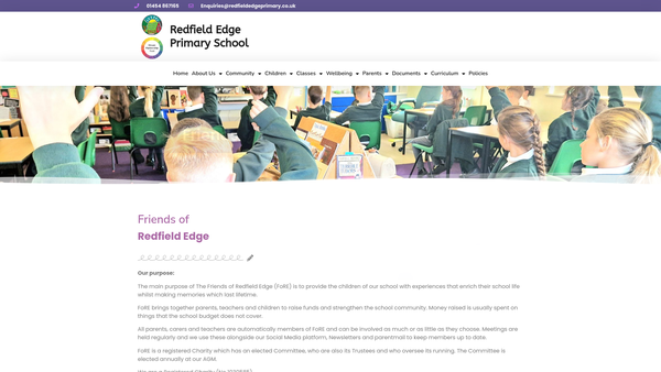 Screenshot of the The Friends Of Redfield Edge School website