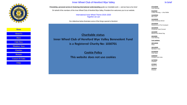 Screenshot of the Inner Wheel Club Of Hereford Wye Valley Benevolent Fund website