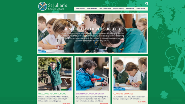 Screenshot of the St Julians School Association website