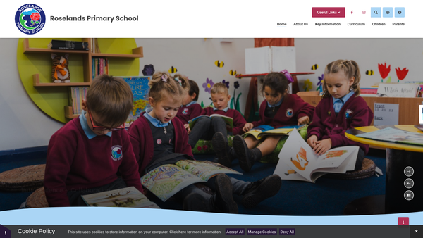 Screenshot of the Roselands Parent School Association website