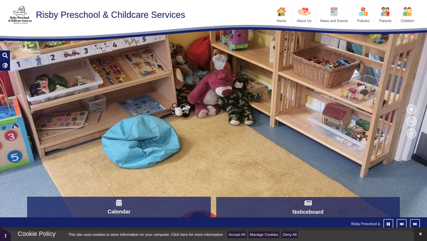 Screenshot of the Risby Pre-School & Childcare Services website