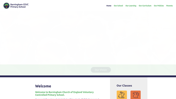 Screenshot of the Friends Of Barningham School website