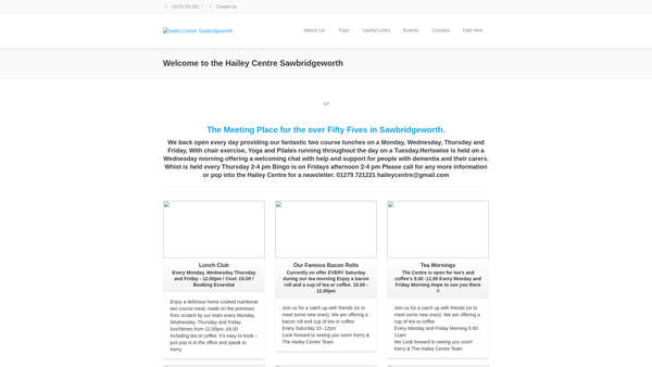 Screenshot of the Friends Of The Hailey Day Centre website