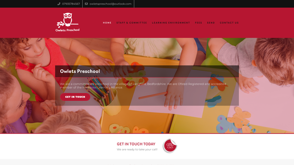 Screenshot of the The Langford Owlets website