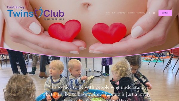 Screenshot of the East Surrey Twins Club website