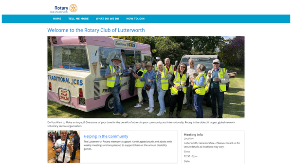 Screenshot of the Rotary Club Of Lutterworth Trust Fund website