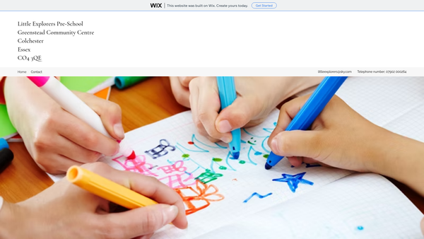 Screenshot of the Little Explorers Pre-School website