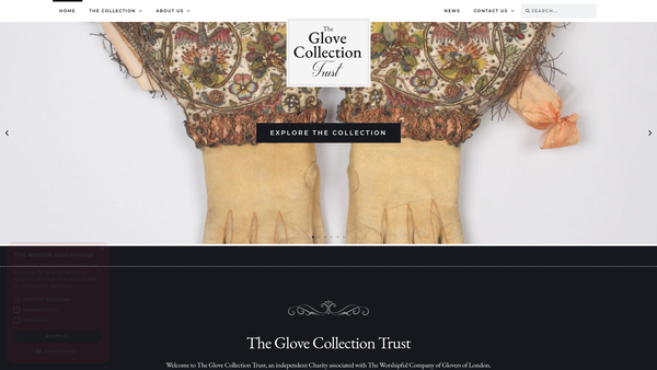 Screenshot of the The Glove Collection Trust Fund website