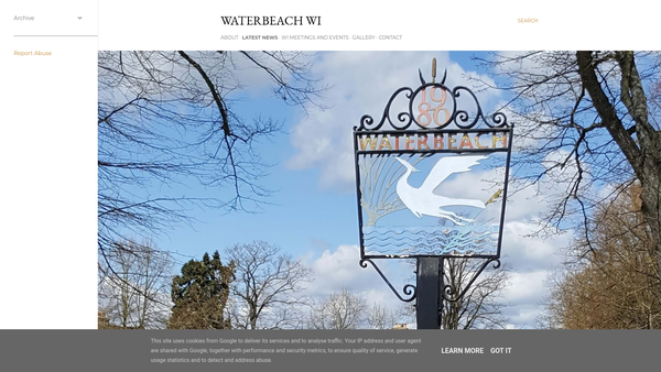 Screenshot of the Waterbeach Womens Institute website