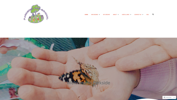 Screenshot of the Parkside Pre School website