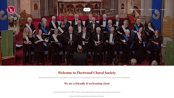 Screenshot of the Fleetwood And District Choral Society website