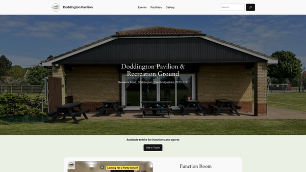 Screenshot of the Doddington Recreation Committee (Clapham Common) Club website