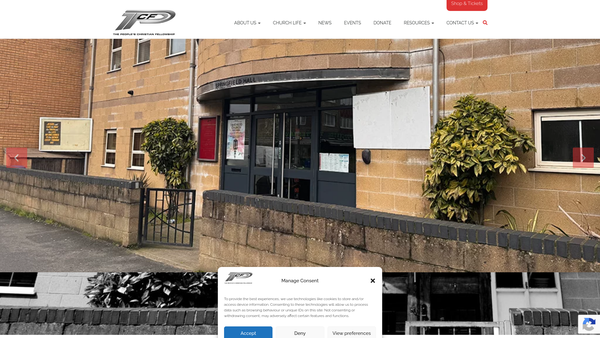 Screenshot of the The People's Christian Fellowship website