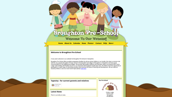 Screenshot of the Broughton Pre-School website
