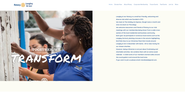 Screenshot of the Rotary Club Of Langley And Iver Trust Fund website