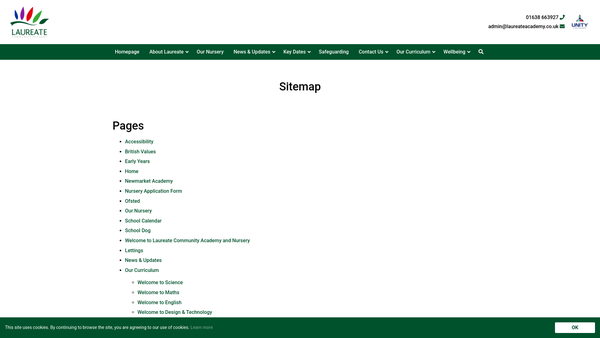 Screenshot of the Laureate School Parent Teachers Association website