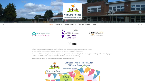 Screenshot of the Cliff Lane Friends website
