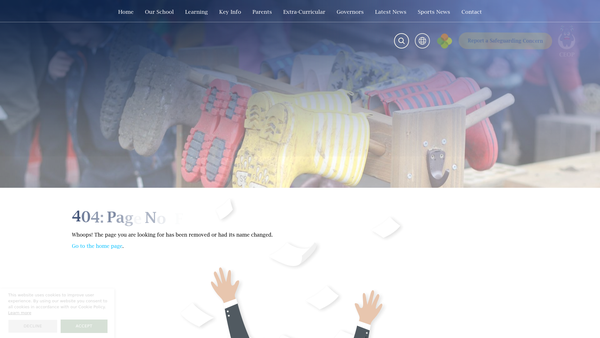 Screenshot of the St Peters Cep School Parent Teacher Association website