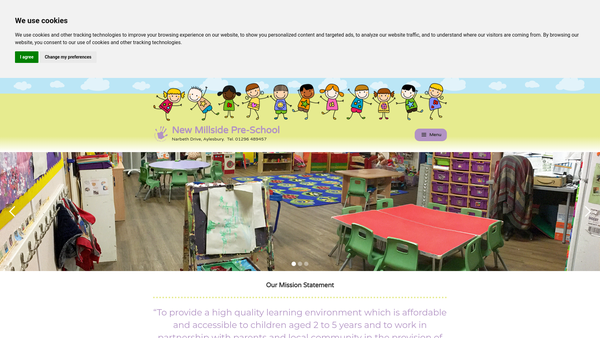 Screenshot of the New Millside Pre-School website