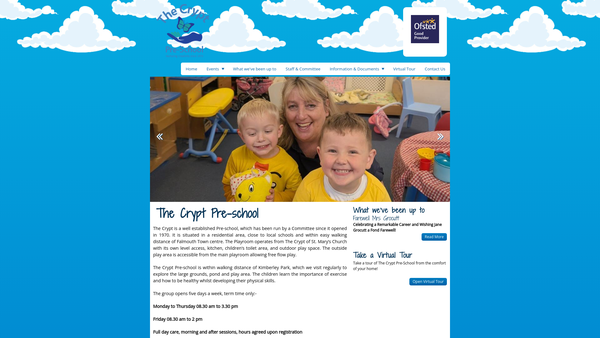 Screenshot of the The Crypt Pre-School website
