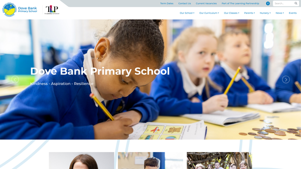 Screenshot of the Dove Bank Parent Teachers Association website