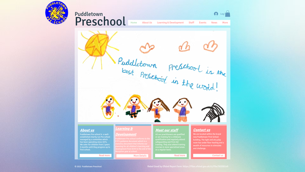Screenshot of the Puddletown Playgroup website