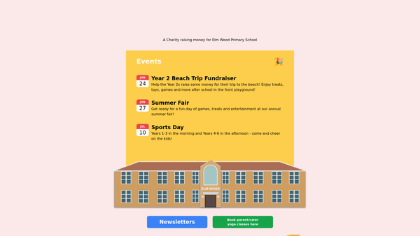 Screenshot of the The Parents And Friends Of Elmwood School Association website