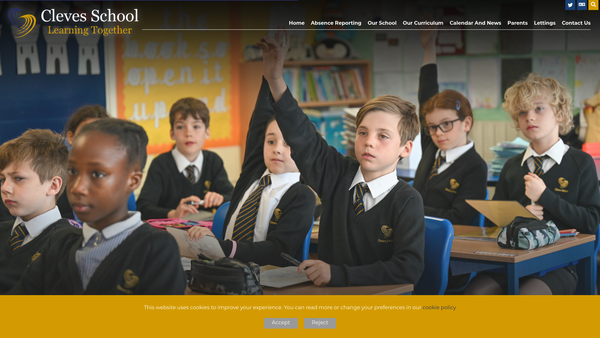 Screenshot of the Cleves School Parent Teacher Association website