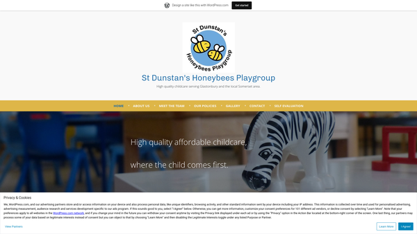 Screenshot of the St Dunstans Community Playgroup website