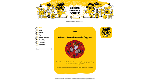 Screenshot of the Hunsworth Playgroup website