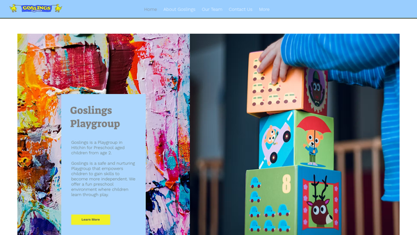 Screenshot of the Goslings Playgroup website