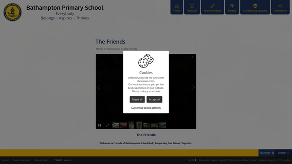 Screenshot of the Friends Of Bathampton School website