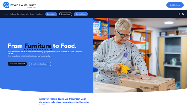 Screenshot of the Raven House Trust Limited website