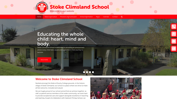 Screenshot of the Stoke Climsland Primary School Parent Teachers Association website